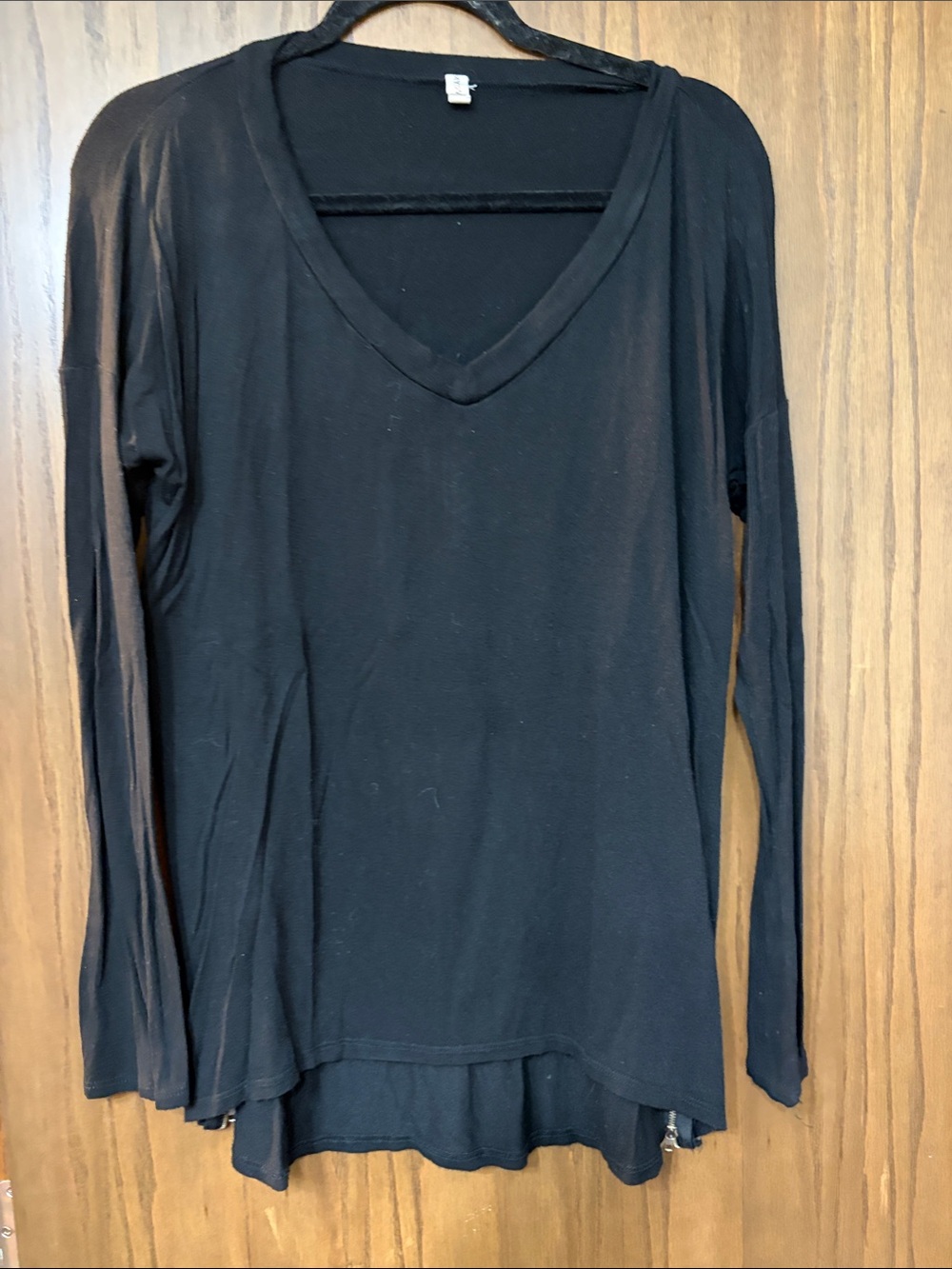 My Beloved Black V-Neck Long Sleeve Tee